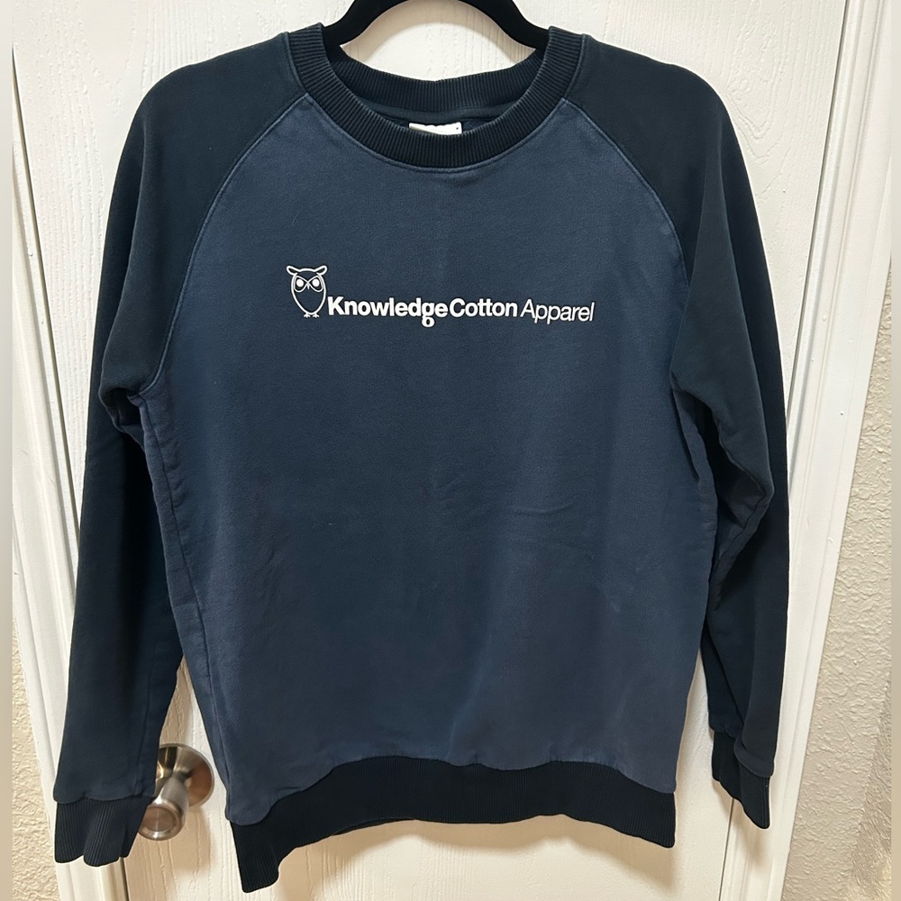 Knowledge Cotton Apparel Navy Blue Crewneck Sweatshirt Men’s Size Medium